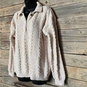VINTAGE Cotton Henley Sweater